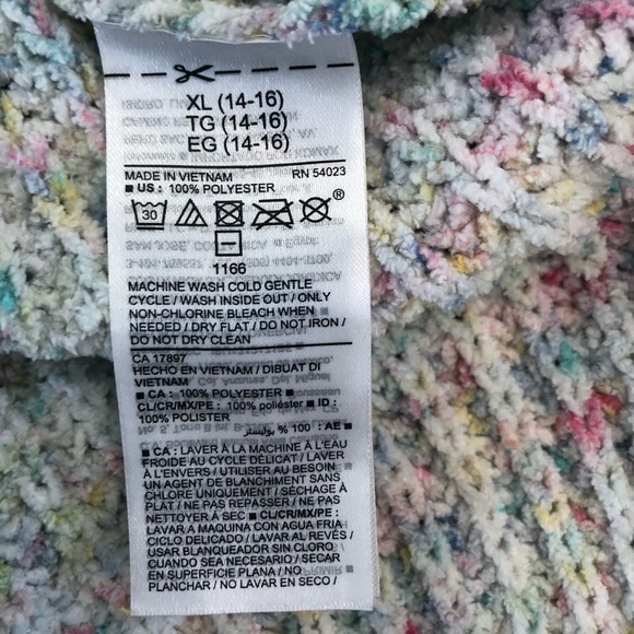 Girls Soft Multicolor Sweater Size 13-14 - Picture 4 of 6